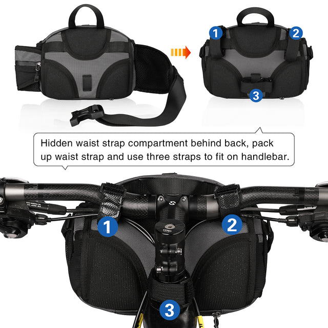 Rhinowalk Bolsa Manubrio Multifuncional Riñonera y Cangurera