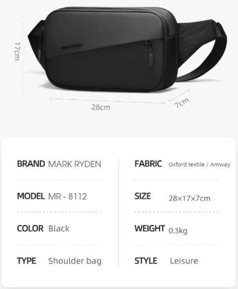 Cangurera cruzada Mark Ryden. Estilo casual y espacio para iPad de 7.9″ y accesorios. Modelo 8112