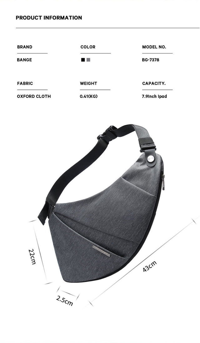 Mochila cruzada Bange.Material repelente al agua. Modelo BG-7378