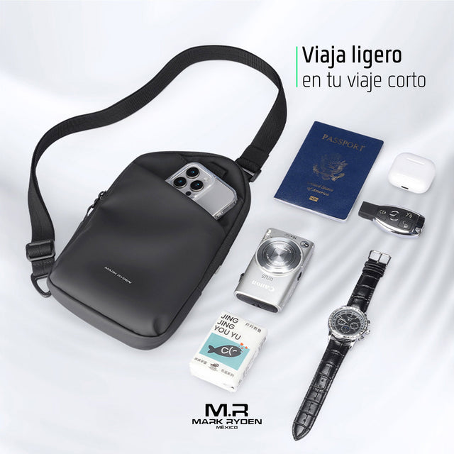 Bandolera Ejecutiva Aesthetic Negra | Moderna, Compacta y Funcional para Profesionales Mark Ryden MR732