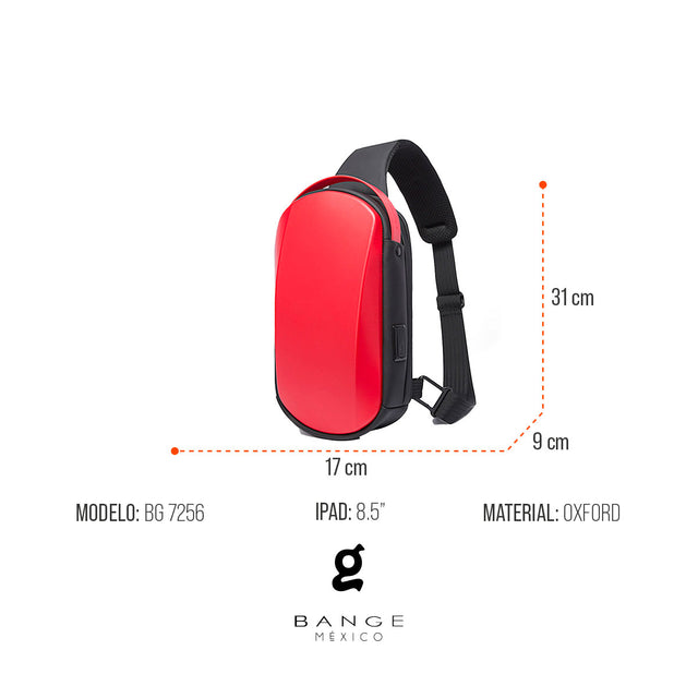 Bandolera Urbana Bange BG-7256 | Tapa Dura y Puerto USB | Estilo Creativo