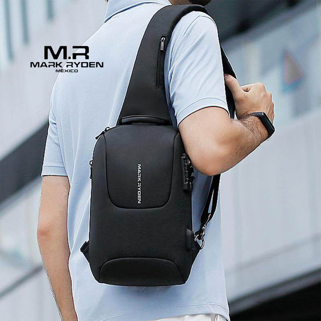 Bandolera Antirrobo con Candado TSA Mark Ryden MR7039 para iPad 9.7” | Puerto USB