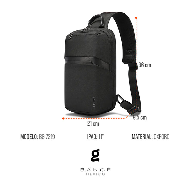 Mochila cruzada Bange BG-7719 | Diseño compacto, elegante y Para iPad de 11”