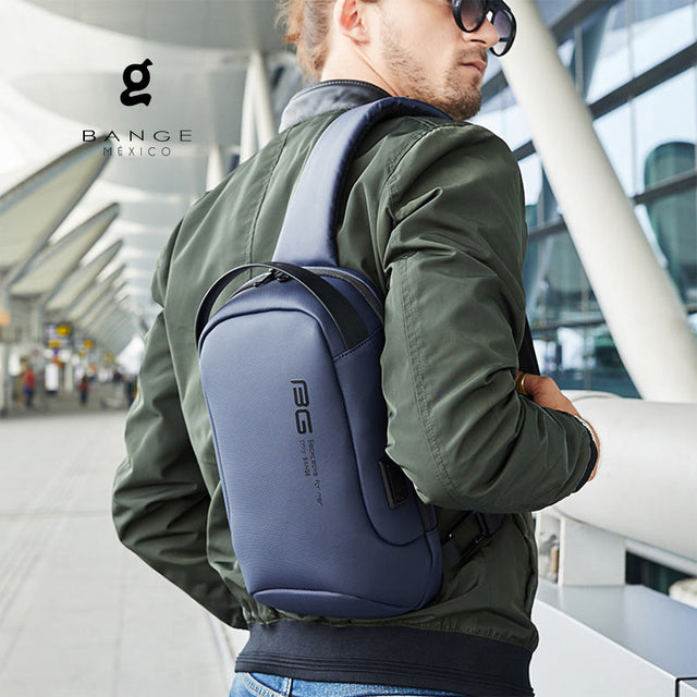 Mochila cruzada unisex Bange BG-7221 | para iPad de 9.7” con Puerto USB Integrado