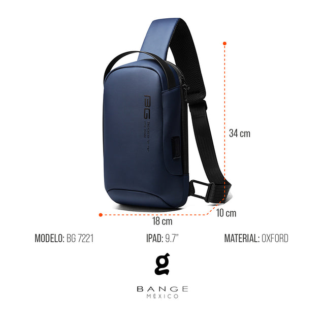 Mochila cruzada unisex Bange BG-7221 | para iPad de 9.7” con Puerto USB Integrado