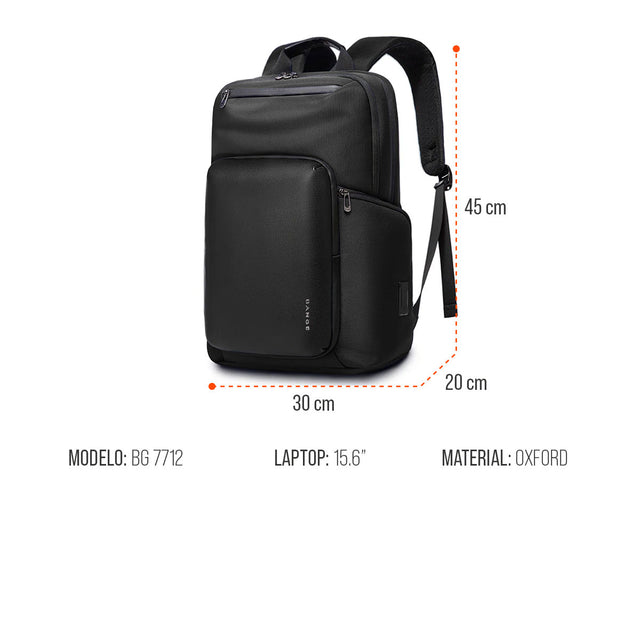 Mochila de Negocios Bange BG-7712 | Para Laptop 15.6” con Puerto USB Tipo C, Ergonómica