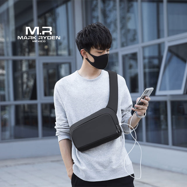 Bandolera Mark Ryden MR8893 para iPad 9.7” | Diseño Futurista con Puerto USB-C