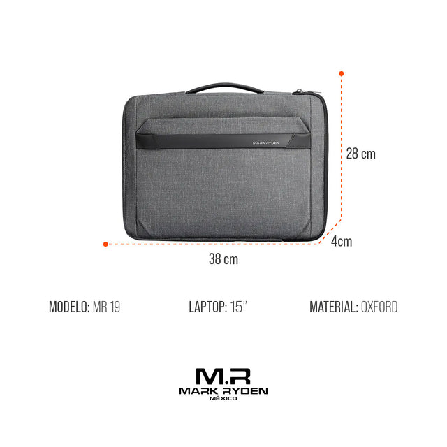 Maletín para Laptop 13.3”/ 15” /15.6" Mark Ryden MR 19 | Repelente al agua, Bolsillos Organizadores.