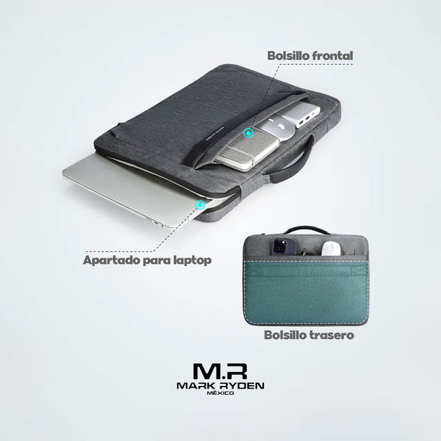 Maletín para Laptop 13.3”/ 15” /15.6" Mark Ryden MR 19 | Repelente al agua, Bolsillos Organizadores.