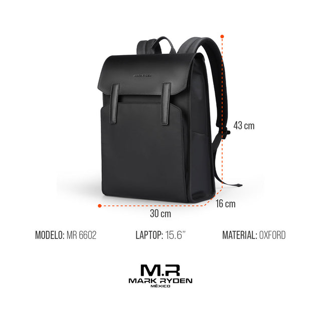 Mochila Ejecutiva Mark Ryden MR 6602 | con Solapa Magnética y Espacio para Laptop