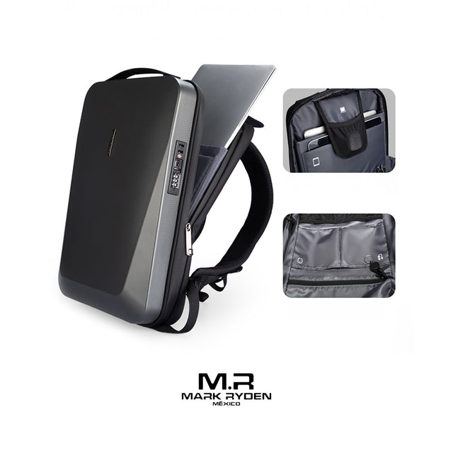 Mochila Futurista Mark Ryden MR7612 | Tapa Dura Antirrobo, puerto USB + USB C integrados