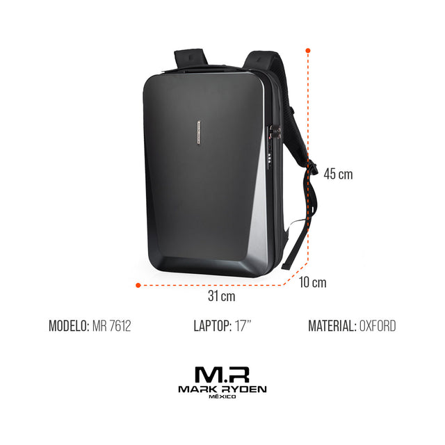 Mochila Futurista Mark Ryden MR7612 | Tapa Dura Antirrobo, puerto USB + USB C integrados