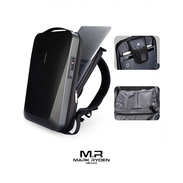 Mochila Futurista Mark Ryden MR7612 | Tapa Dura Antirrobo, puerto USB + USB C integrados