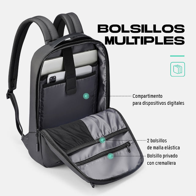 Mochila Mark Ryden Impermeable Minimalista para Laptop 15” – Ligera, Moderna y de Alta Durabilidad MR 2408