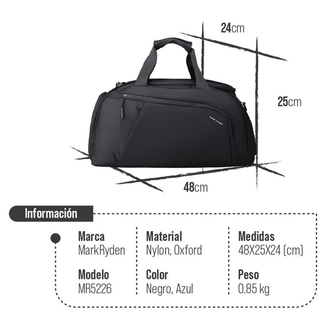 Bolsa Deportiva Mark Ryden de Gran Capacidad – Gym Bag Impermeable con Compartimento para Zapatos MR 5226