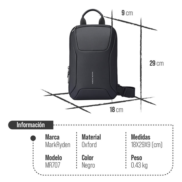 Mochila Cruzada Mark Ryden con Protección RFID para Uso Diario MR 707