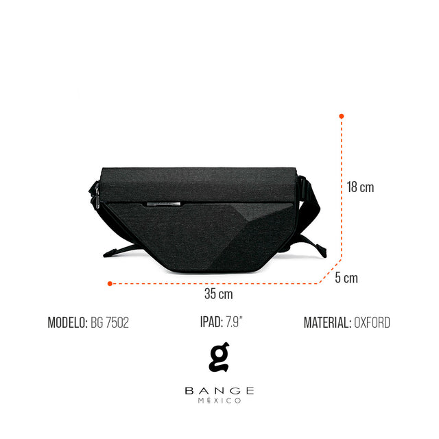 Mochila Cruzada Ligera Bange BG-7502 | con Expansión de 7cm para Tablet de 7.9”
