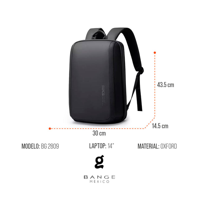 Mochila de Negocios para Laptop 14” Bange BG-2809 | Diseño Minimalista