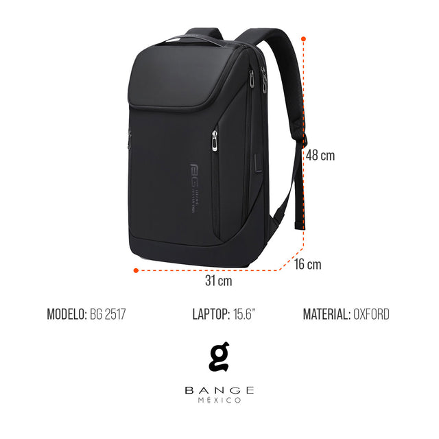 Mochila Ejecutiva para Laptop 15.6” con Puerto USB, Apertura 180° y Gran Capacidad – BG-2517