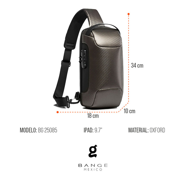 Mochila Cruzada Aesthetic con Candado TSA y Puerto USB | Bange – Compatible con iPad 9.7” BG-22085
