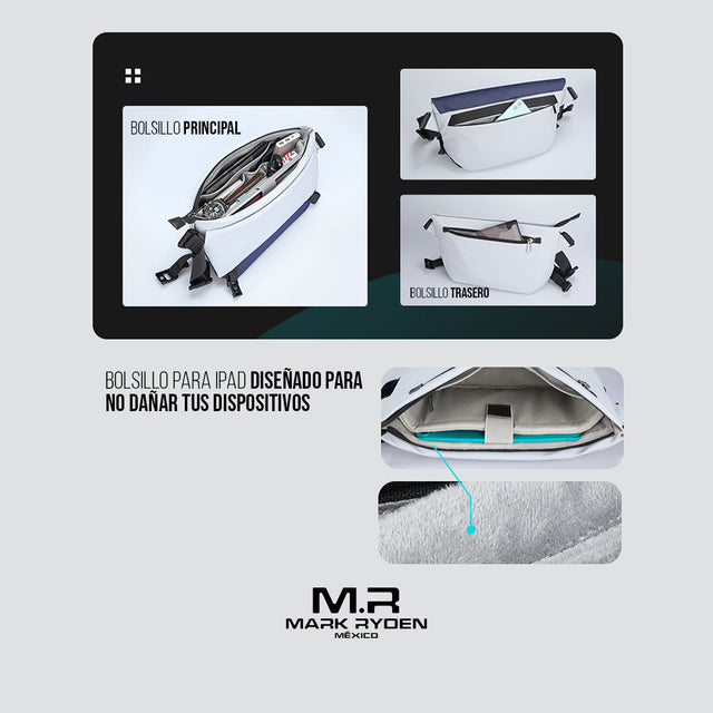 Mochila Bandolera Mark Ryden MR2819 | Capacidad 7L y Protección para iPad de 11”