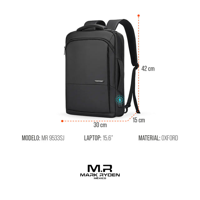 Mochila para Laptop 15.6” Mark Ryden MR9533SJ | Convertible en Maleta, Puerto USB-C