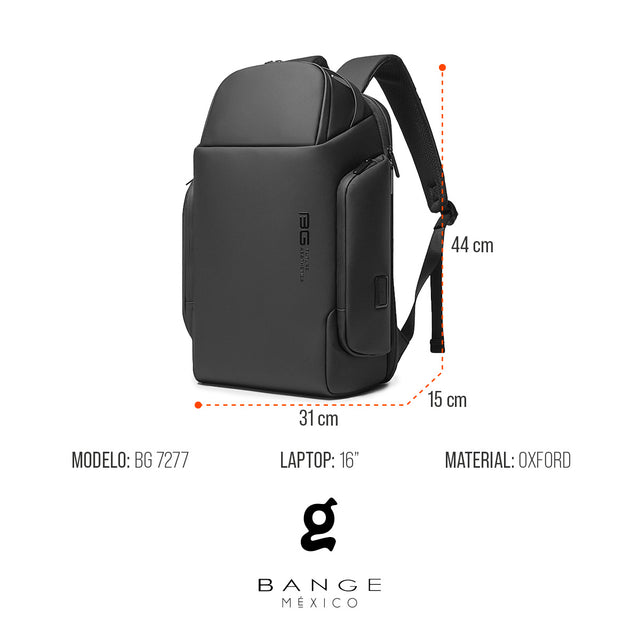 Mochila Ejecutiva Aesthetic para Laptop de 15.6” | Bange – Minimalista con Puerto USB y Apertura 180° BG-7277