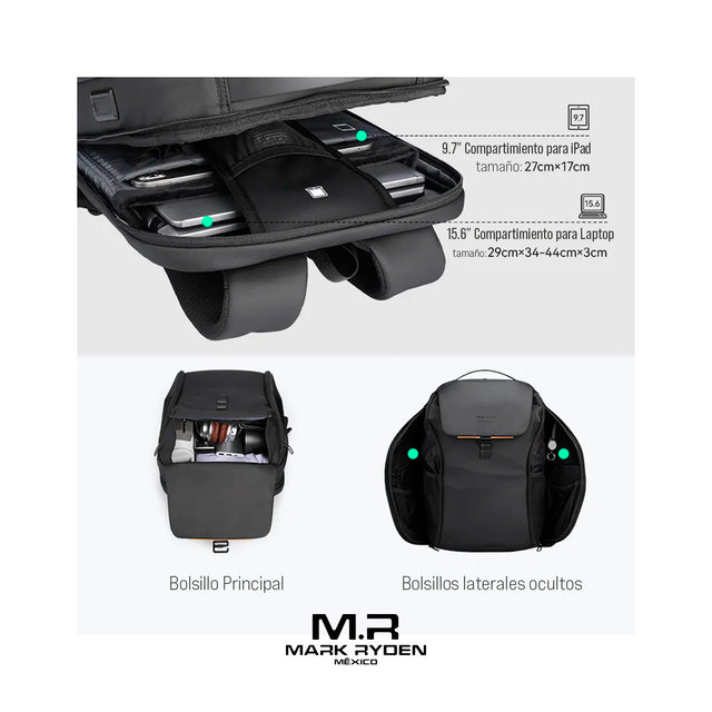 Mochila Multifuncional Mark Ryden MR4076 | Puerto USB Integrado