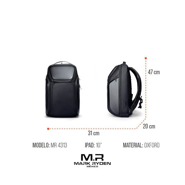 Mochila de Viaje Mark Ryden MR4313 | Con Puerto USB y Tapa Dura