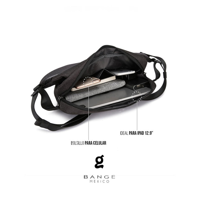Bandolera Cruzada para iPad de 12,9” BG-7399 | con Compartimento Expandible y Bolsillos Organizadores