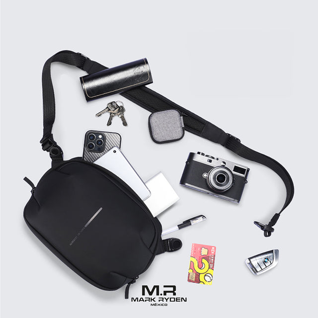 Bolso Bandolera Piel Sintética Impermeable, Minimalista y de Gran Capacidad MR 303