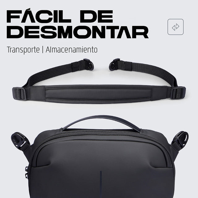 Bolso Bandolera Piel Sintética Impermeable, Minimalista y de Gran Capacidad MR 303
