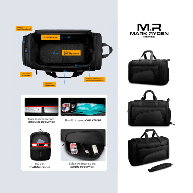 Maleta Deportiva Mark Ryden MR1556 | con Compartimento para zapatos y Diseño plegable