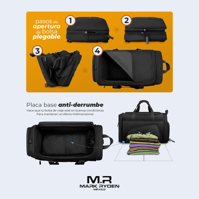 Maleta Deportiva Mark Ryden MR1556 | con Compartimento para zapatos y Diseño plegable