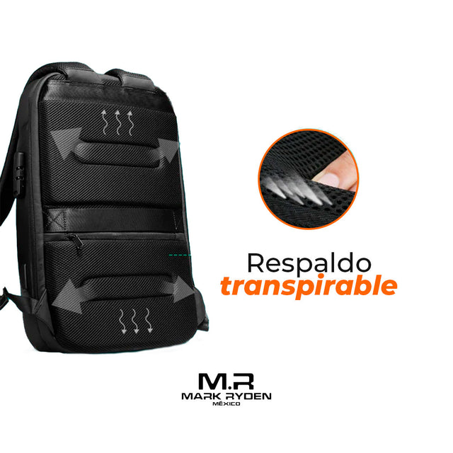 Mochila Antirrobo para Laptop 15.6” Mark Ryden MR9116 | con Puerto USB Tipo C y Candado TSA
