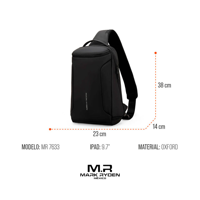 Mochila Cruzada Mark Ryden MR7069 para Tablet 9.7” | Puerto USB y  Repelente al Agua