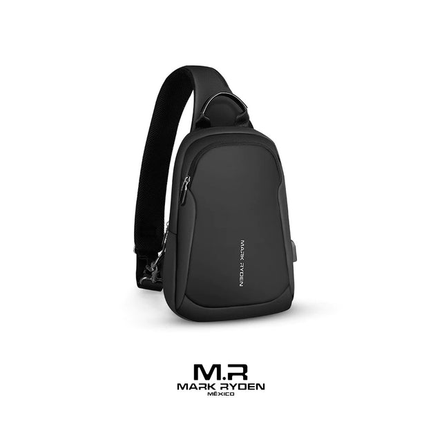 Mochila Cruzada Negra para iPad 9.7” Mark Ryden MR 7191 | Repelente al Agua y Puerto USB