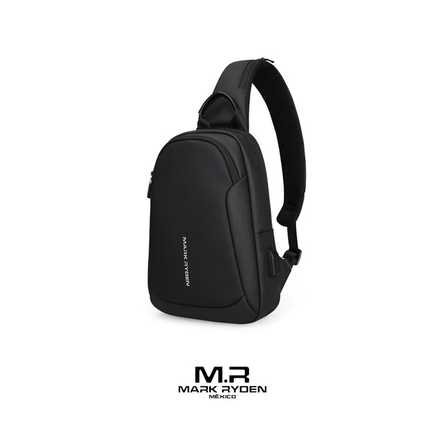 Mochila Cruzada Negra para iPad 9.7” Mark Ryden MR 7191 | Repelente al Agua y Puerto USB