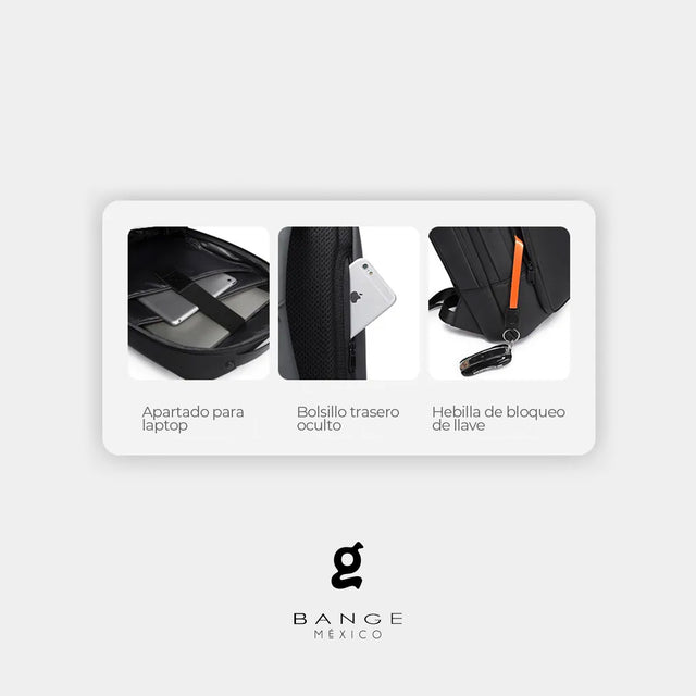 Mochila Ejecutiva Bange BG-7238 | con Diseño Ergonómico y Bolsillos de Fácil Acceso