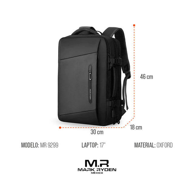 Mochila Ejecutiva Mark Ryden MR9299 para Laptop 17” | Diseño Clásico Y Cómodo