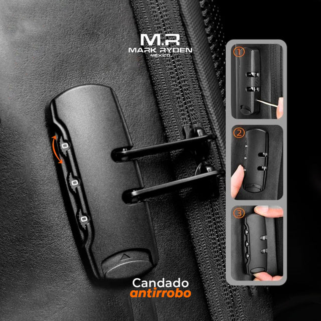 Mochila Antirrobo para Laptop 15.6” Mark Ryden MR9116 | con Puerto USB Tipo C y Candado TSA