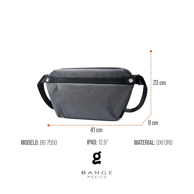 Mochila Gris Cruzada Bange Modelo BG-7550