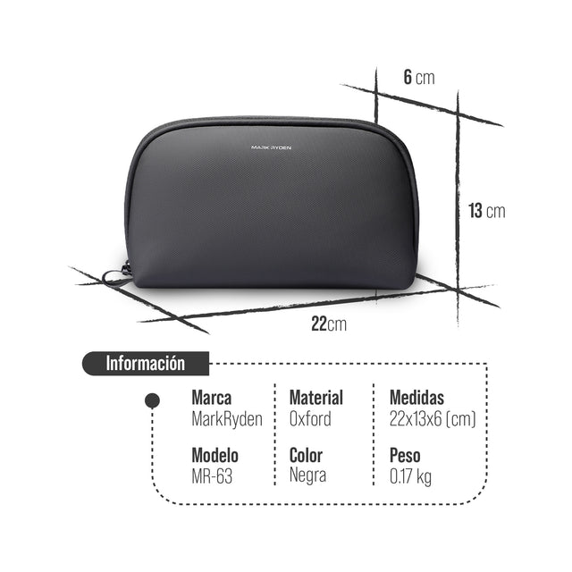 Bolsa de Aseo Mark Ryden Compacta – Neceser Impermeable y Ligero para Viaje MR 63