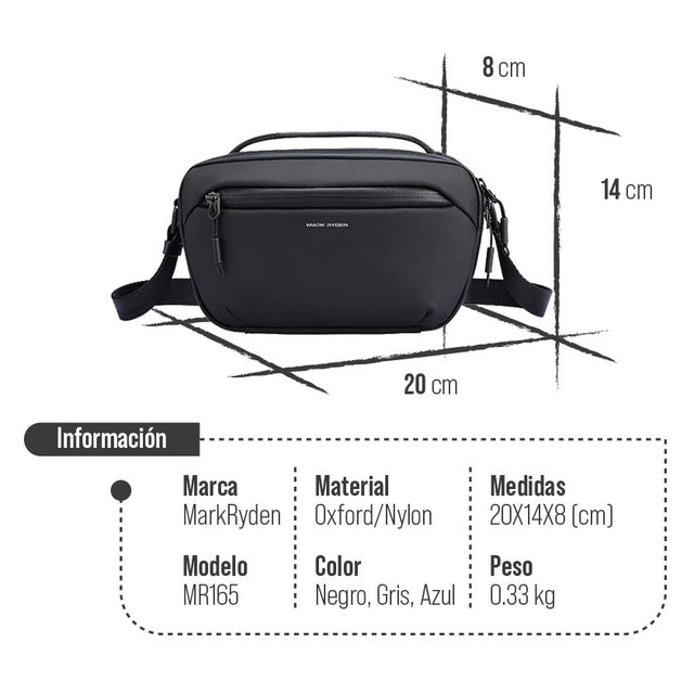 Mark Ryden MR 165 – Bolsa Crossbody Repelente al agua Multifuncional para Viajes y Uso Diario