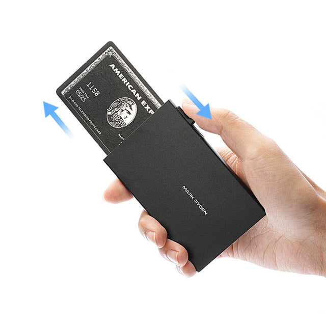 Portatarjetas Metálico Mark Ryden – Ultra-fino, Antideslizante y Minimalista MR23