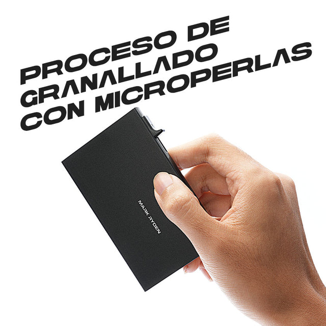 Portatarjetas Metálico Mark Ryden – Ultra-fino, Antideslizante y Minimalista MR23