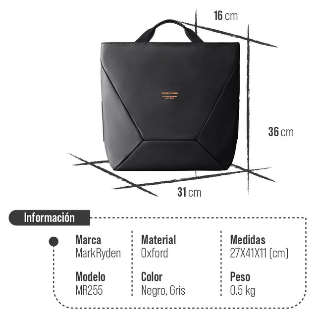 Bolso Tote Mark Ryden Geométrico para Hombre – Impermeable, Gran Capacidad y Diseño Premium MR 255