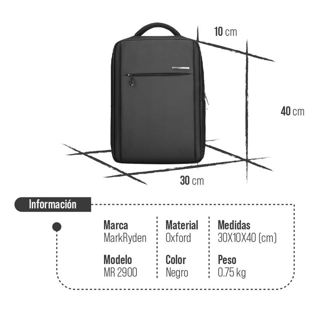 Mochila Mark Ryden Modelo 2900: Elegancia Ejecutiva con Protección Total para tu Laptop