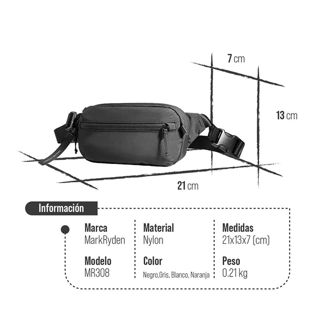 Bolso Cruzado Mark Ryden Impermeable para Uso Diario y Actividades al Aire Libre MR 308