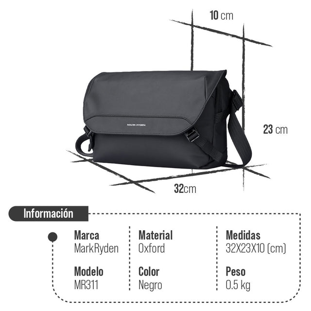 Bandolera Mark Ryden de Gran Capacidad – Impermeable, Ligera y de Lujo para Uso Diario MR 311
